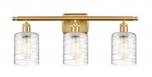  516-3W-SG-G1113 - Cobbleskill - 3 Light - 25 inch - Satin Gold - Bath Vanity Light