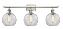  516-3W-SN-G122C-8CL - Athens - 3 Light - 28 inch - Brushed Satin Nickel - Bath Vanity Light