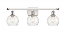  516-3W-WPC-G124-6-LED - Athens - 3 Light - 26 inch - White Polished Chrome - Bath Vanity Light