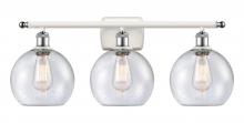  516-3W-WPC-G124-8-LED - Athens - 3 Light - 28 inch - White Polished Chrome - Bath Vanity Light