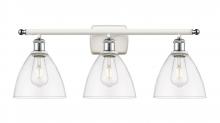  516-3W-WPC-GBD-752-LED - Bristol - 3 Light - 28 inch - White Polished Chrome - Bath Vanity Light