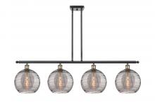  516-4I-BAB-G1213-10SM - Athens Deco Swirl - 4 Light - 48 inch - Black Antique Brass - Cord hung - Island Light