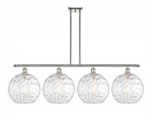  516-4I-PN-G1215-12 - Athens Water Glass - 4 Light - 50 inch - Polished Nickel - Stem Hung - Island Light