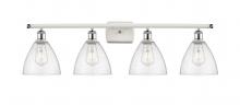  516-4W-WPC-GBD-754-LED - Bristol - 4 Light - 38 inch - White Polished Chrome - Bath Vanity Light