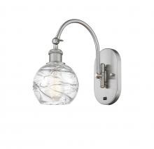  518-1W-SN-G1213-6-LED - Athens Deco Swirl - 1 Light - 6 inch - Brushed Satin Nickel - Sconce