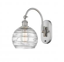  518-1W-SN-G1213-8-LED - Athens Deco Swirl - 1 Light - 8 inch - Brushed Satin Nickel - Sconce