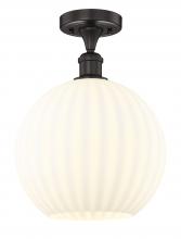 Innovations Lighting 616-1F-OB-G1217-12WV - White Venetian - 1 Light - 12 inch - Oil Rubbed Bronze - Semi-Flush Mount