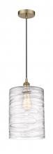  616-1P-AB-G1113-L - Cobbleskill - 1 Light - 9 inch - Antique Brass - Cord hung - Mini Pendant