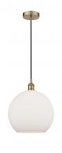  616-1P-AB-G121-12 - Athens - 1 Light - 12 inch - Antique Brass - Cord hung - Mini Pendant