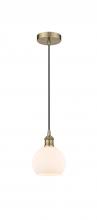  616-1P-AB-G121-6 - Athens - 1 Light - 6 inch - Antique Brass - Cord hung - Mini Pendant