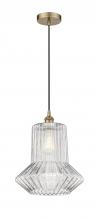  616-1P-AB-G212 - Springwater - 1 Light - 12 inch - Antique Brass - Cord hung - Mini Pendant