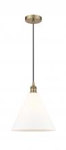  616-1P-AB-GBC-121-LED - Berkshire - 1 Light - 12 inch - Antique Brass - Cord hung - Mini Pendant