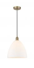  616-1P-AB-GBD-121 - Bristol - 1 Light - 12 inch - Antique Brass - Cord hung - Mini Pendant