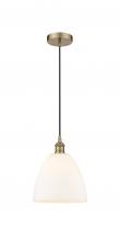  616-1P-AB-GBD-91 - Bristol - 1 Light - 9 inch - Antique Brass - Cord hung - Mini Pendant