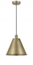  616-1P-AB-MBC-12-AB - Berkshire - 1 Light - 12 inch - Antique Brass - Cord hung - Mini Pendant