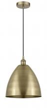  616-1P-AB-MBD-12-AB - Bristol - 1 Light - 12 inch - Antique Brass - Cord hung - Mini Pendant