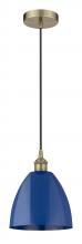  616-1P-AB-MBD-9-BL - Plymouth - 1 Light - 9 inch - Antique Brass - Cord hung - Mini Pendant