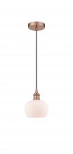  616-1P-AC-G91 - Fenton - 1 Light - 7 inch - Antique Copper - Cord hung - Mini Pendant