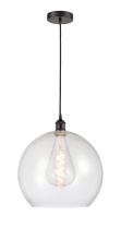  616-1P-OB-G124-14-LED - Athens - 1 Light - 14 inch - Oil Rubbed Bronze - Cord hung - Pendant