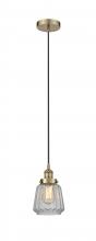  616-1PH-AB-G142 - Chatham - 1 Light - 7 inch - Antique Brass - Cord hung - Mini Pendant