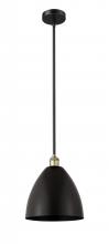  616-1S-BAB-MBD-12-BK - Bristol - 1 Light - 12 inch - Black Antique Brass - Cord hung - Mini Pendant