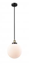  616-1SH-BAB-G201-12 - Beacon - 1 Light - 12 inch - Black Antique Brass - Cord hung - Mini Pendant