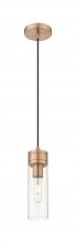  617-1P-AC-G617-8CL - Boreas - 1 Light - 3 inch - Antique Copper - Cord Hung - Mini Pendant