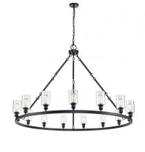  860-BK-G802-LED - Clymer - 20 Light - 60 inch - Matte Black - Chain Hung - Chandelier