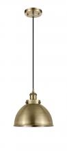  916-1P-AB-MFD-10-AB - Derby - 1 Light - 10 inch - Antique Brass - Cord hung - Mini Pendant