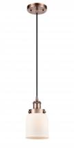  916-1P-AC-G51 - Bell - 1 Light - 5 inch - Antique Copper - Cord hung - Mini Pendant