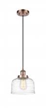  916-1P-AC-G713 - Bell - 1 Light - 8 inch - Antique Copper - Cord hung - Mini Pendant