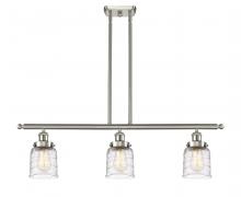  916-3I-SN-G513-LED - Bell - 3 Light - 36 inch - Brushed Satin Nickel - Stem Hung - Island Light