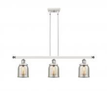  916-3I-WPC-G58-LED - Bell - 3 Light - 36 inch - White Polished Chrome - Stem Hung - Island Light