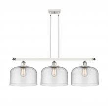  916-3I-WPC-G74-L-LED - Bell - 3 Light - 36 inch - White Polished Chrome - Stem Hung - Island Light