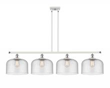  916-4I-WPC-G74-L-LED - Bell - 4 Light - 48 inch - White Polished Chrome - Stem Hung - Island Light