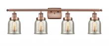  916-4W-AC-G58-LED - Bell - 4 Light - 36 inch - Antique Copper - Bath Vanity Light