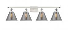  916-4W-WPC-G43-LED - Cone - 4 Light - 38 inch - White Polished Chrome - Bath Vanity Light